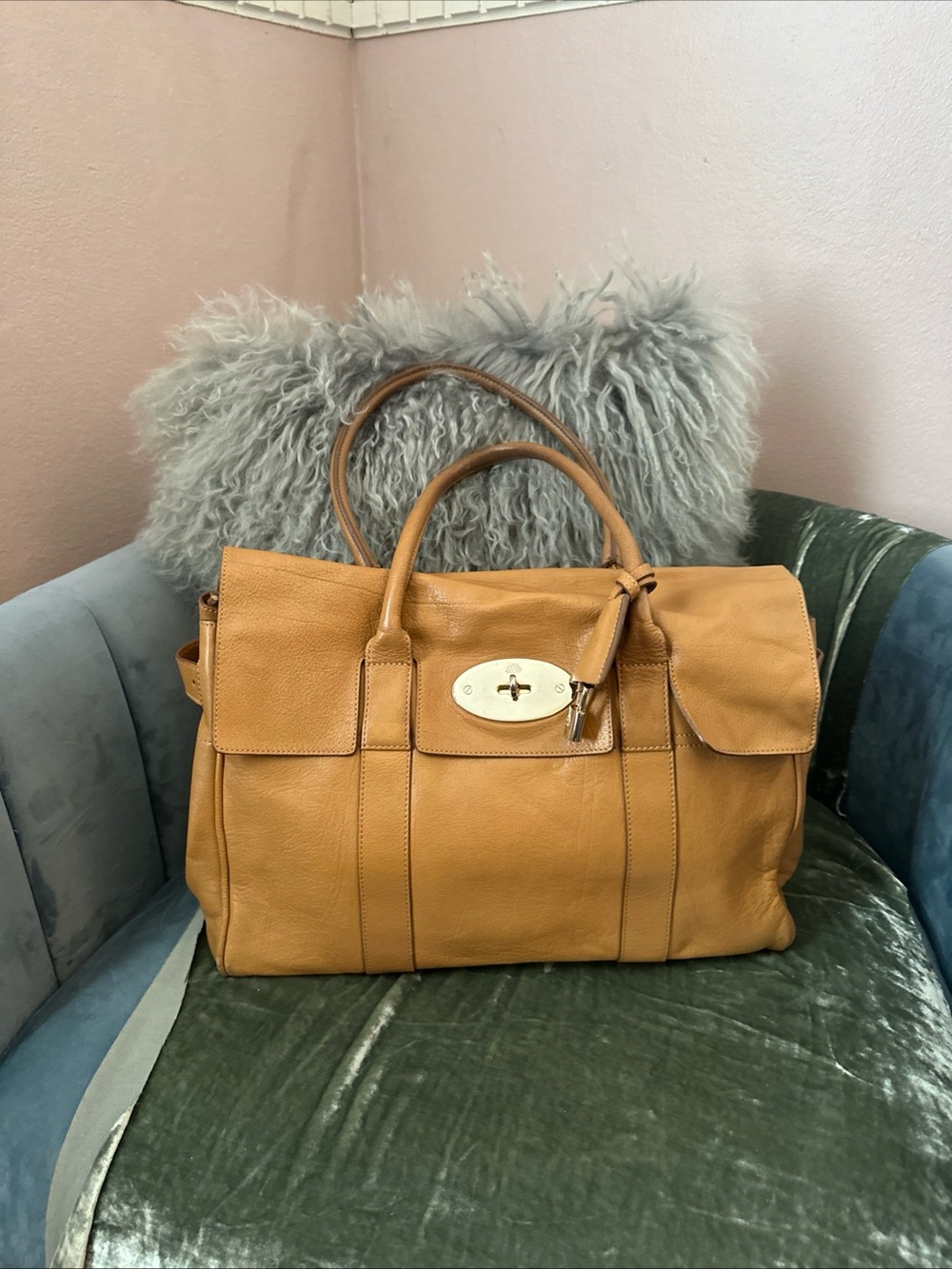 Authentic Vintage Mulberry Bayswater Tote Oak Leather Handbag
